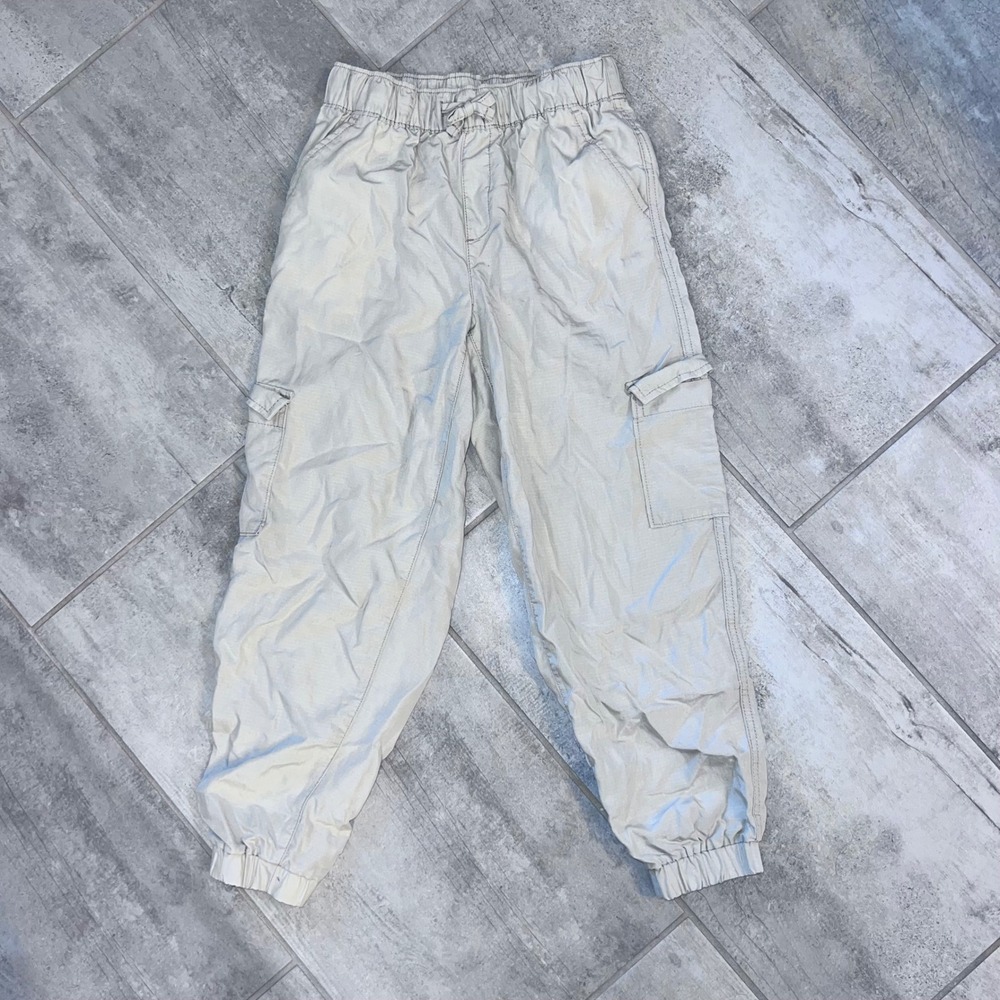 Gap Kids Cargo Jogger Pants Kids Size 10 Tan Excellent Ripstop Utility‎ Trousers